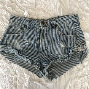 Railroad stripe distressed One Teaspoon Shorts